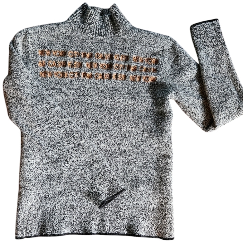 Warm & Cozy Calvin Klein Cotton and Wool Sweater Mock Neck